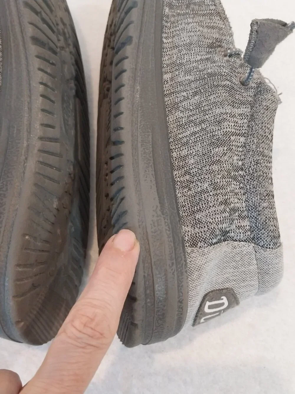 Hey Dude Shoes Mens 8 Gray Knit Wally Sport Slip On Boat Loafer Casual Comfort.